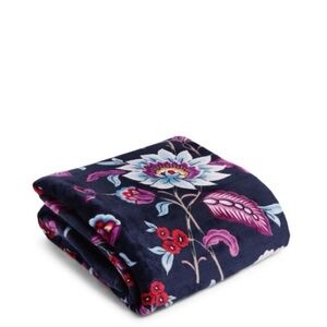 Vera Bradley Mayfair In Bloom Navy and Pink Floral Throw Blanket